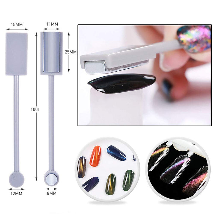 5Pcs Cat Eye Nail Art Magnet Pen Tools For Cat Eyes Double-Headed Magnetic Stick For Uv Gel Polish Manicure Nail Art Tools Nail Art Magnetic Pen Set