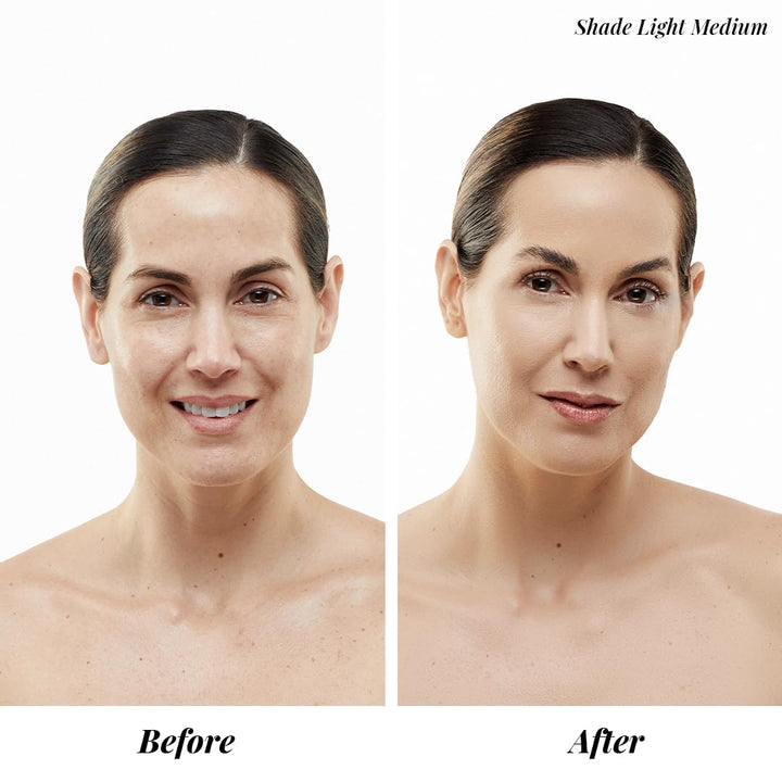 MagicMinerals AirBrush Foundation – 2pc Set with Airbrush Foundation and Kabuki Brush - Spray Makeup with Anti-aging Ingredients for Smooth Radiant Skin - Light