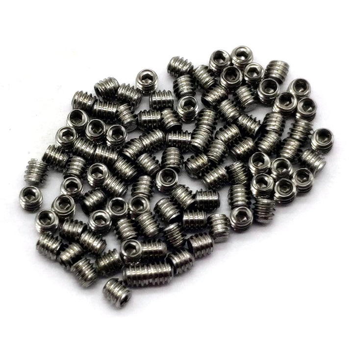 M2 x 2mm Flat Point Screws, Hex Socket Set Screws, Metric Grub Screws, A2-70, DIN914 Stainless Steel, 100Pcs