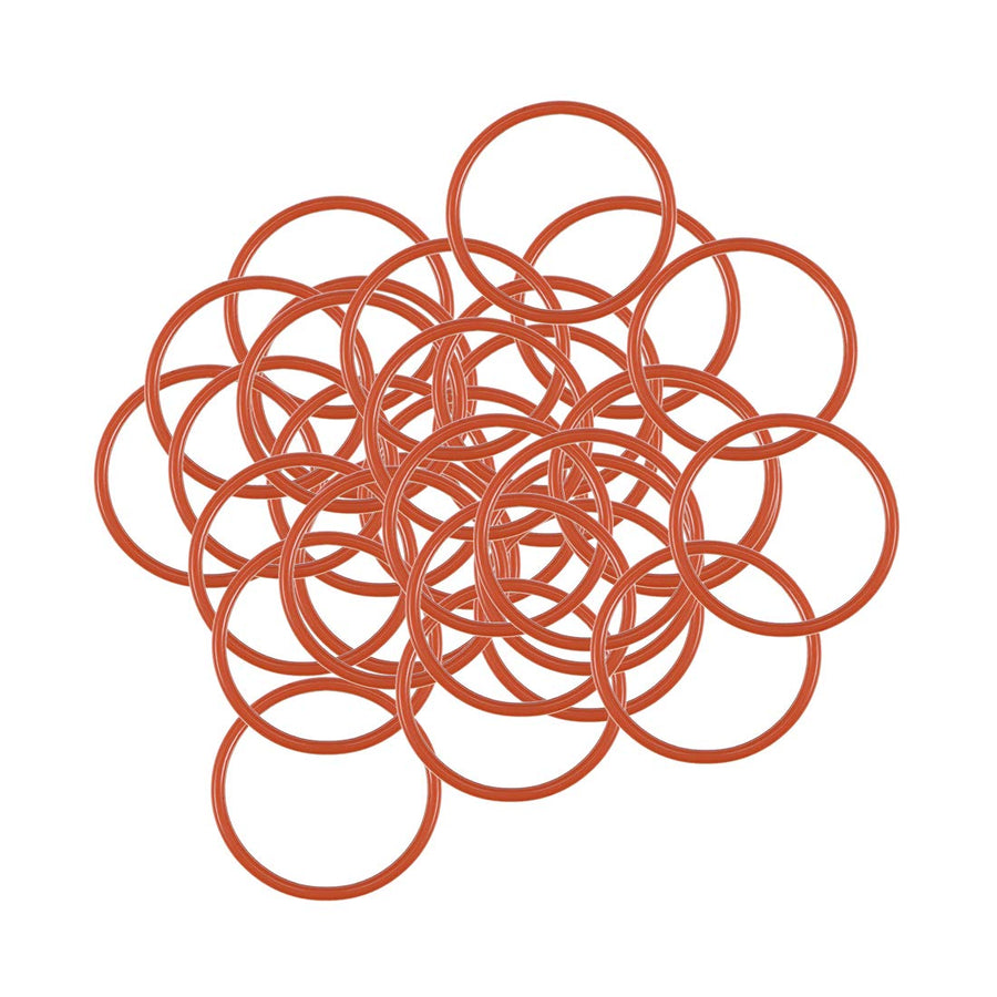 Silicone O-Ring, 16mm OD, 14mm ID, 1mm Width, VMQ Seal Rings Gasket, Red, Pack of 30