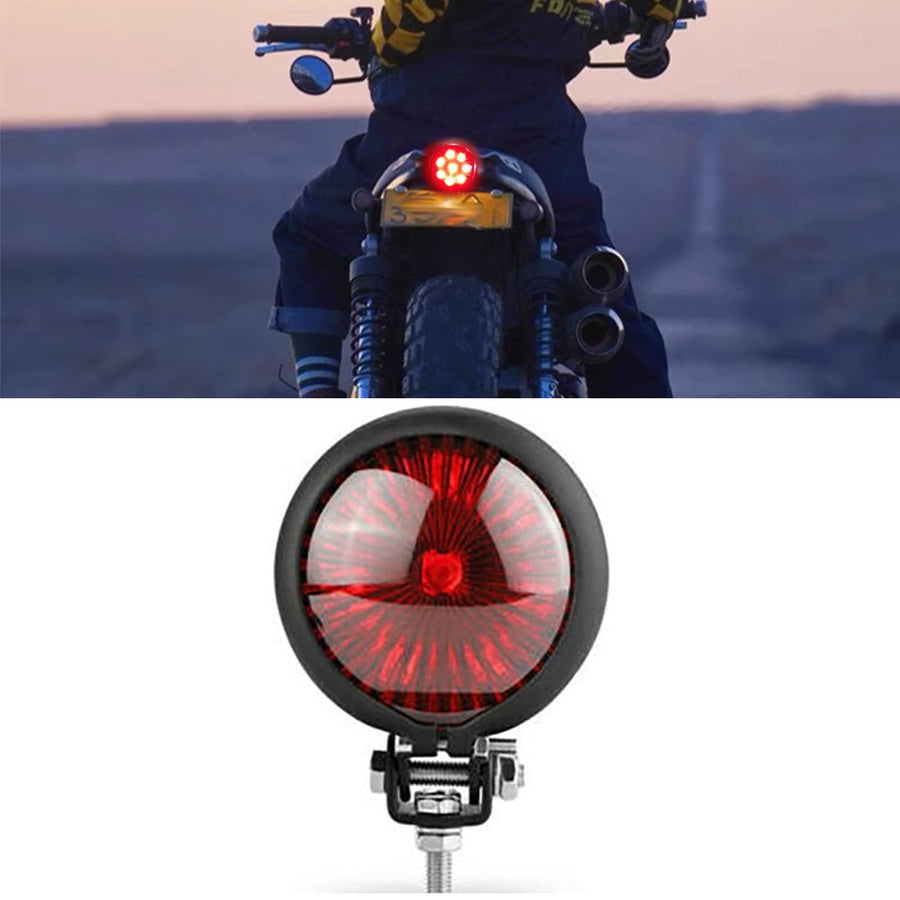 Motorcycle Tail Light Red 8 LED Stop Lamp Compatible With Chopper Bobber Cafe Racer Bike