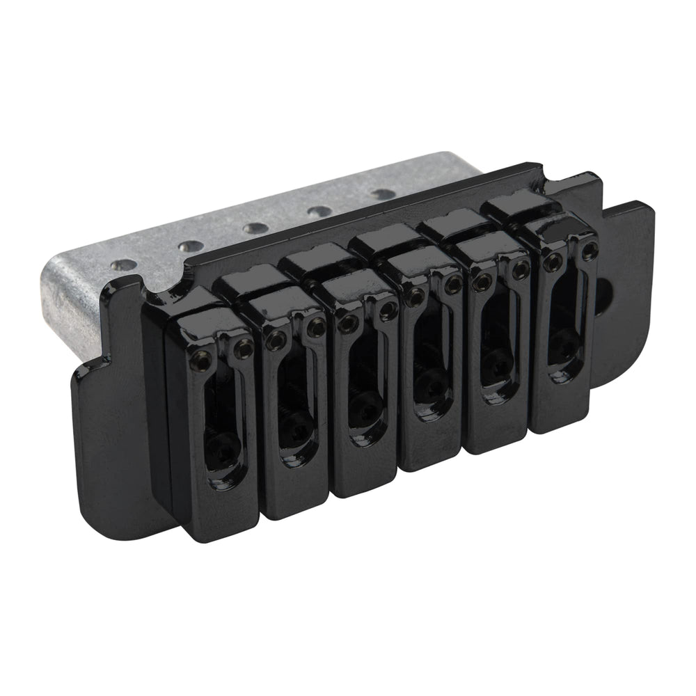 1Set Guitar Tremolo Bridge 6 String Individual Saddle Compatible with Squier Fender Strat Style Electric Guitar Parts (Black)
