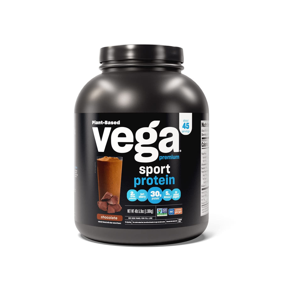 Sport Premium n Protein Powder Chocolate(45 Servings) 30g Plant Based Protein,5g BCAAs,Dairy Free,Gluten Free,Non GMO,Pea Protein for Women and Men,4lbs 5.9Oz(Packaging May Vary)