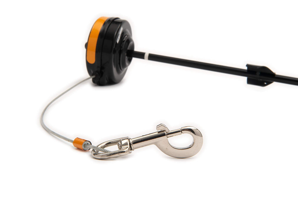 Bracket Mount and Stake Retractable Leash Tie Outs for Dogs (Stake, Small)