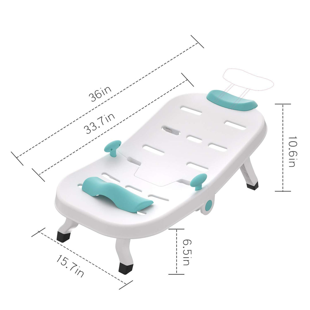 Kids Hair Washing Chair, Children Shampoo Chair Tear-Free, Toddler Head Hair Rinser Salon Seat for Girls Boys (Blue)