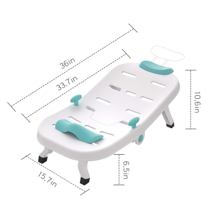Kids Hair Washing Chair, Children Shampoo Chair Tear-Free, Toddler Head Hair Rinser Salon Seat for Girls Boys (Blue)