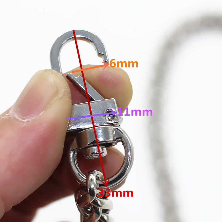 DIY Iron Flat Chain Strap Handbag Chains Purse Chain Straps Shoulder Cross Body Replacement Straps with Metal Buckles (47, Silver)