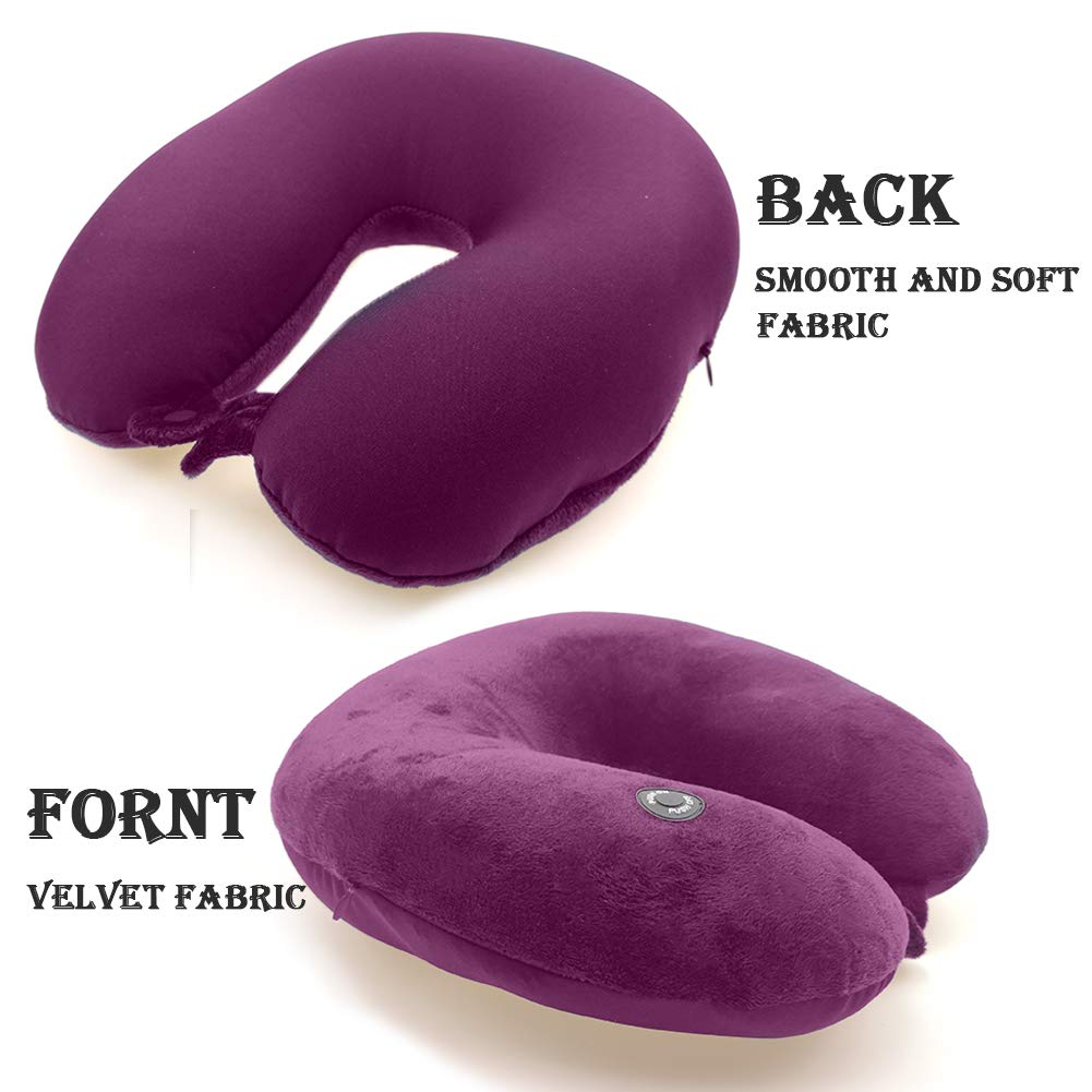 Vibrating Neck Pillow Massage Therapy for Traveling Home Rest Neck Pillows for Pain Relief, Best Gift for Parents Purple