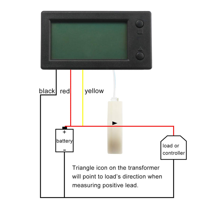 Battery Monitor, Amp Volt Power Watt Meter DC 0-300V 200A STN LCD Display Panel Meter, Current Voltage Energy Capacity Ammeter Voltmeter Multimeter Gauge with Hall Sensor, 2.5m Shielde