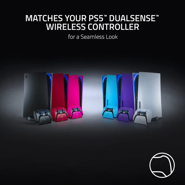 Quick Charging Stand for PlayStation 5: - Curved Cradle Design - Matches PS5 DualSense Wireless Controller - One-Handed Navigation - USB Powered - Black (Controller Sold Separately)