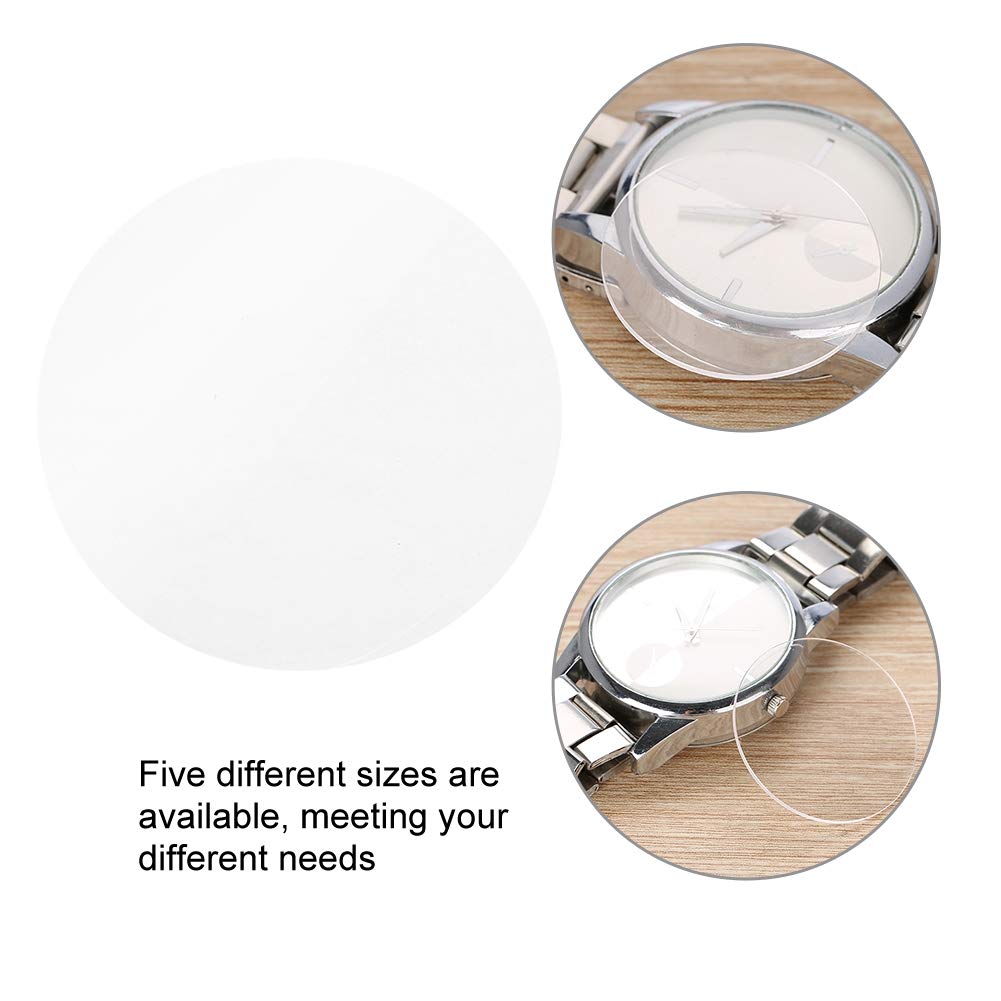 Watch Glass 1 Pair 1.0mm Thickness Transparent Round Flat Sapphire Watch Crystal Glass Replacement for Watchmakers 25/26.5/34.5/37.5/39mm(26.5mm)