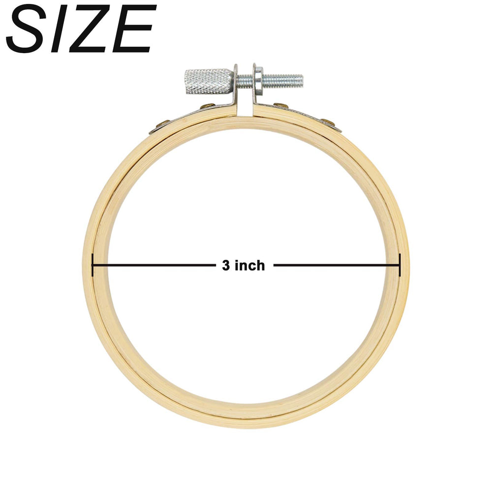 12 Pieces 3 Inch Embroidery Hoops Bamboo Circle Cross Stitch Hoop Ring for Embroidery and Cross Stitch, Mini Embroidery Hoop Suitable for DIY Decoration