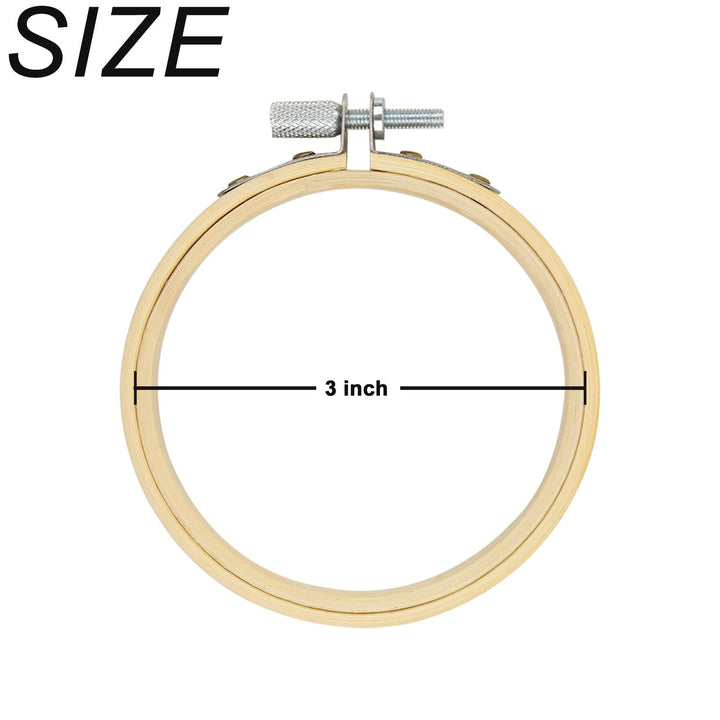 12 Pieces 3 Inch Embroidery Hoops Bamboo Circle Cross Stitch Hoop Ring for Embroidery and Cross Stitch, Mini Embroidery Hoop Suitable for DIY Decoration