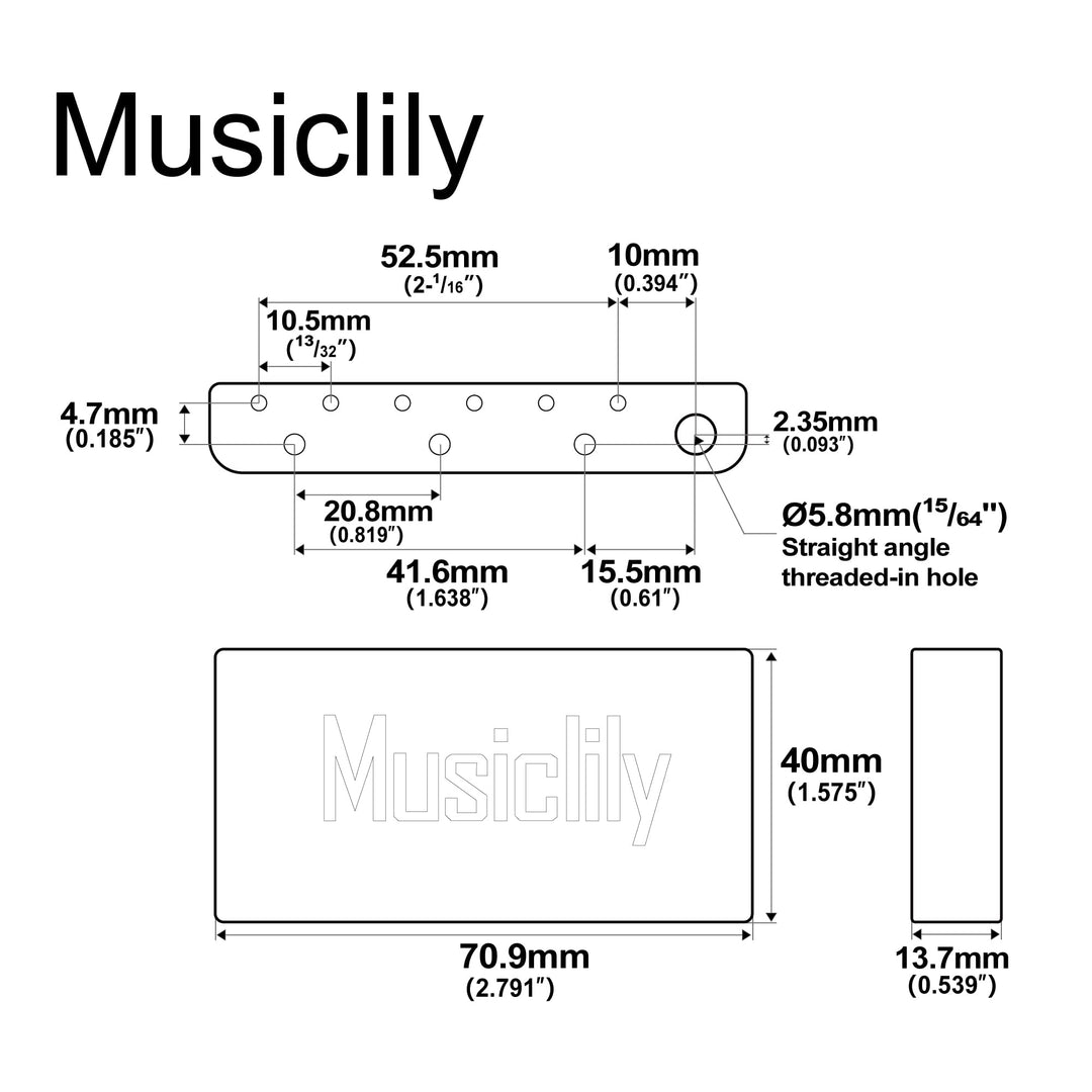 Ultra 10.5mm Full Brass 36mm Short Tremolo Block for Indonesia made Squier Bullet Strat and Strat Pack Electric Guitar