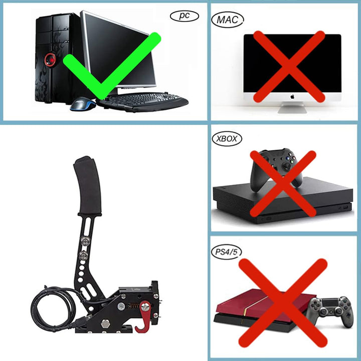PC Racing Game USB Handbrake for 16Bit SIM for Racing Games, Compatible with G27 G29 G920 G923 T500 T300 Simulate Linear Handbrake(Only PC System…