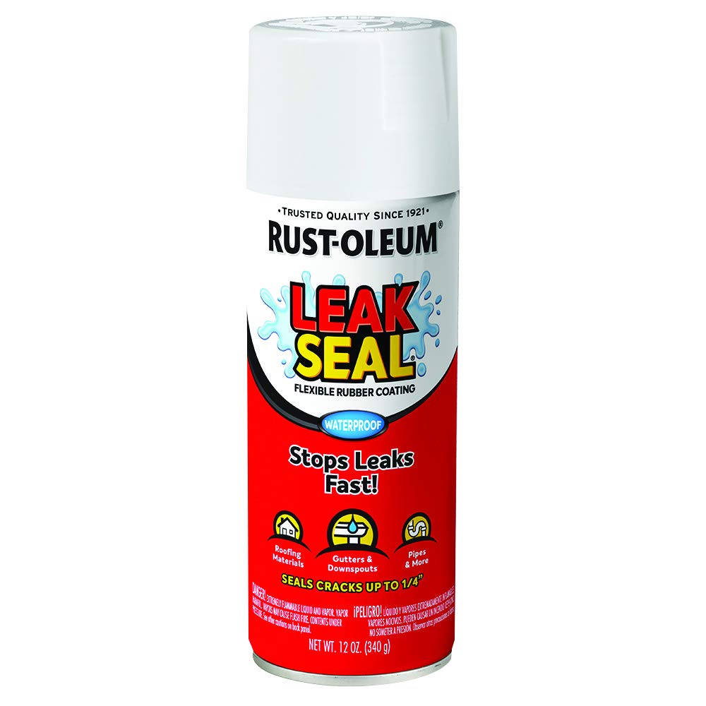 267970 LeakSeal Flexible Rubber Coating Spray, 12 Ounce, White, 12 Fl Oz