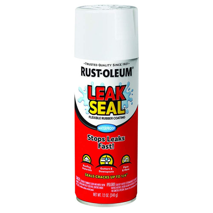267970 LeakSeal Flexible Rubber Coating Spray, 12 Ounce, White, 12 Fl Oz