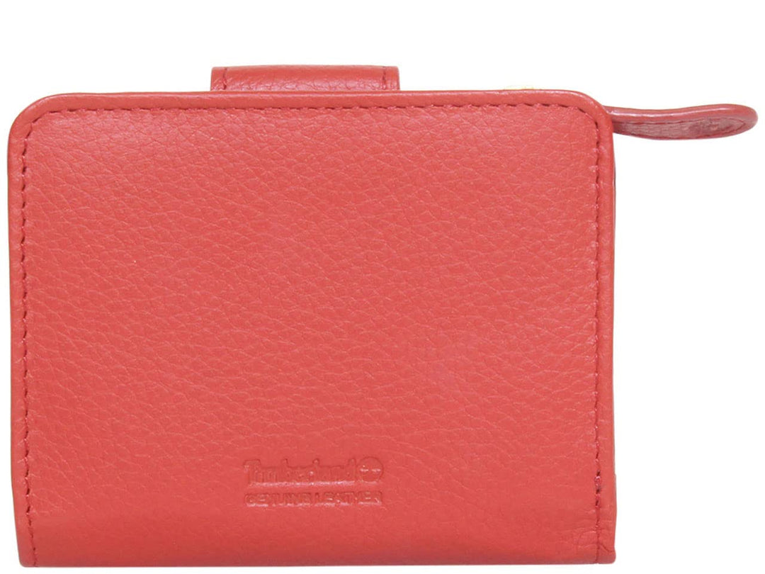Women's Leather RFID Small Indexer Wallet Billfold, Red, One Size