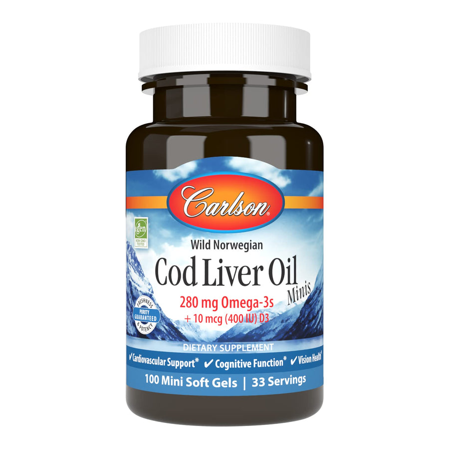 Labs Norwegian Cod Liver Oil, Natural Source of Vitamins A and D, 100 Softgels