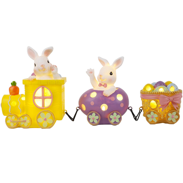 Thanksgiving Table Decorations Resin Pumpkin Turkey Carriage Train with LED Lights, Turkey Tabletop Centerpieces Fall Harvest Decor for Home Kitchen