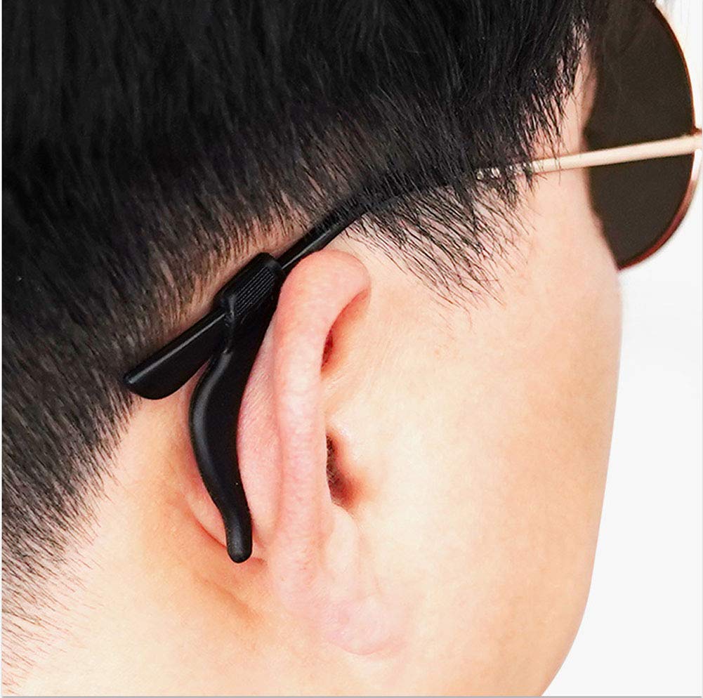 4 Pairs Premium Grade Soft Anti Slip SIlicone Holder for Glasses Ear Hook (Transparent)