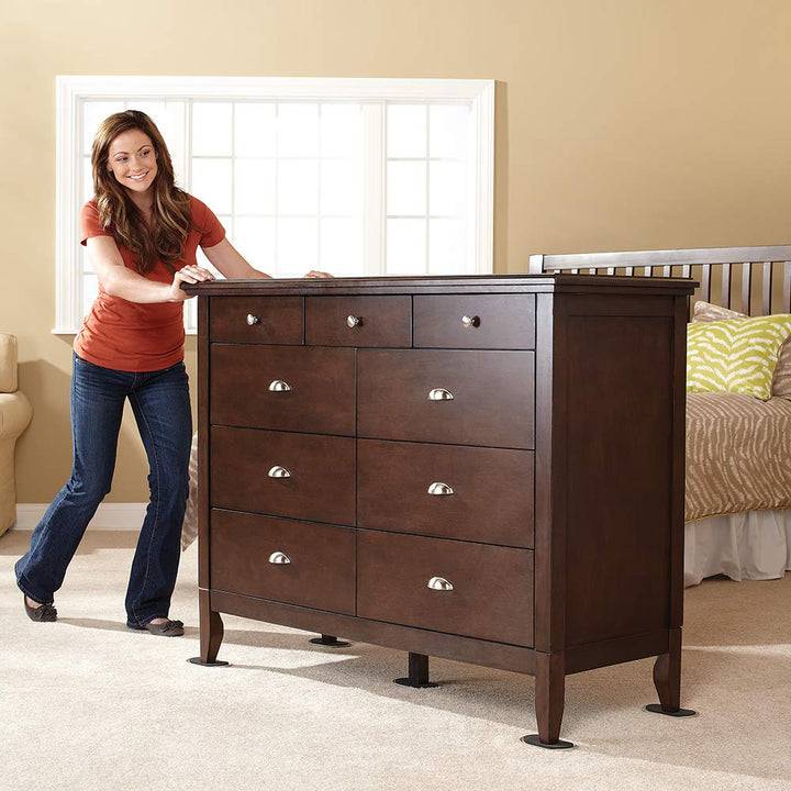 Multi-Sized Oval Reusable Furniture Sliders for Hard Surfaces - Effortless Moving and Surface Protection, Beige (8 Pack)