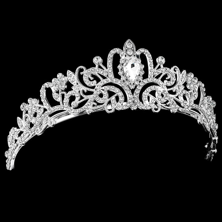 Silver Crystal Tiara Crowns For Women Girls Princess Elegant Crown with Combs Women's Headbands Bridal Wedding Prom Birthday Party Headbands for Women