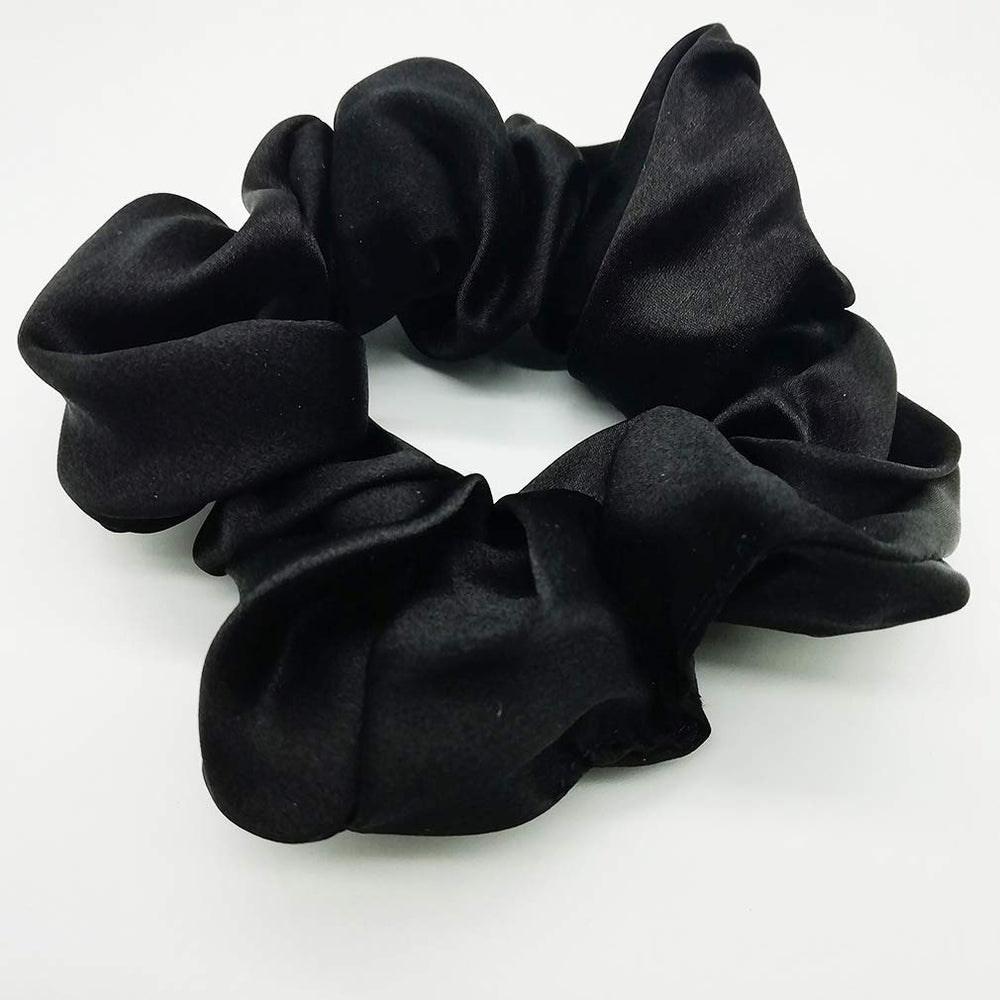 Maxfeel 100% Pure Muberry Silk Hair Scrunchie Multicolor (black) by Maxfeel