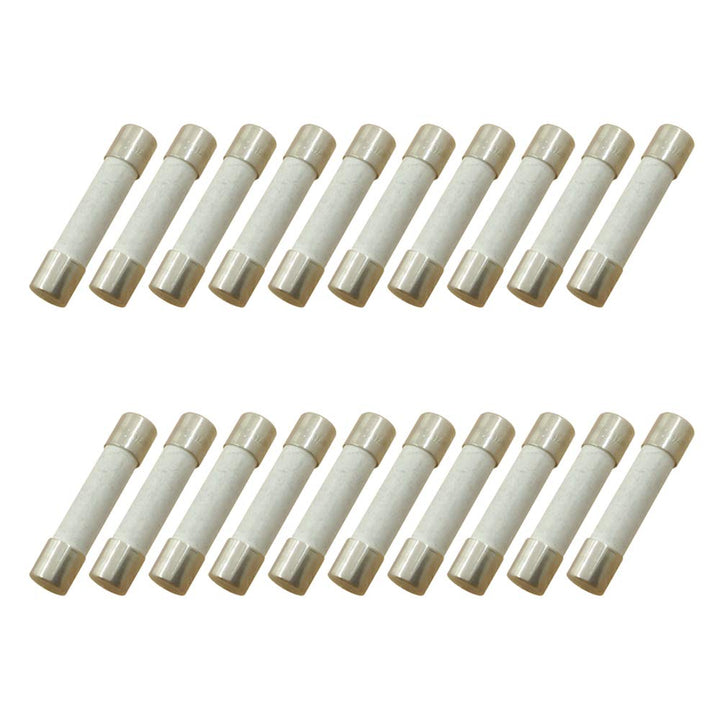 (Pack of 20) 20 Amp 250V Microwave Slow-Blow Time Delay Fuse Ceramic 6x30mm Compatible and Universal Replacement for GE WB27X10388 and Whirlpool Kenmore Other Microwaves