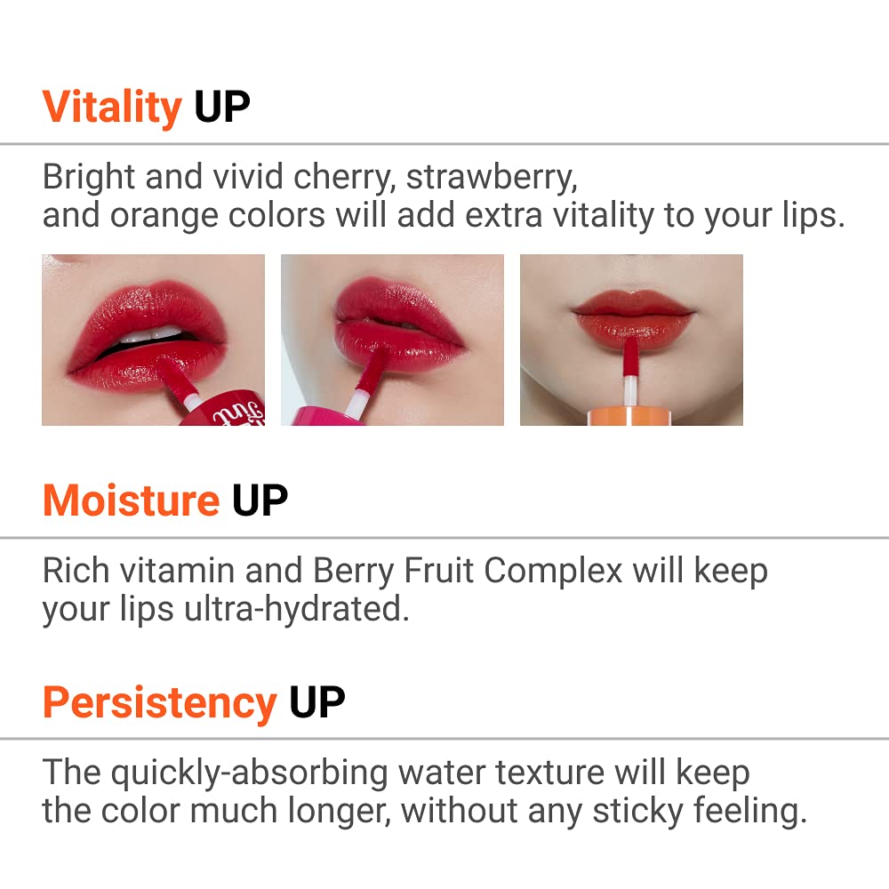 HOUSE Dear Darling Water Tint Orange Ade | Bright Vivid Color Lip Tint with Moisturizing Pomegranate & Grapefruit Extract to Hydrate your Lips