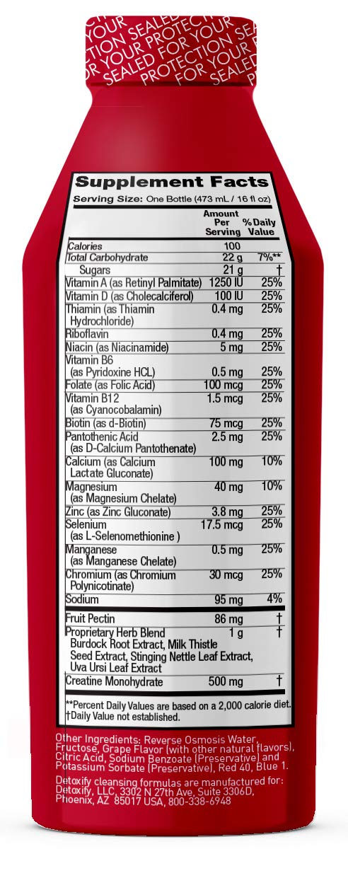 – Ready Clean Herbal Cleanse – Grape– 16 oz – Formulated Herbal Detox Drink – Milk Thistle Seed Extract & Burdock Root Extract – Plus Sticker