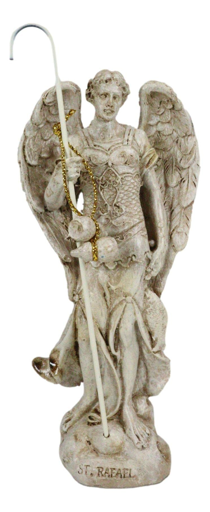 Ebros Ivory Painted Greek Orthodox Christian Church Archangel of The Angelic Council Statue 5 Tall Figurine (Raphael The Healing of God)