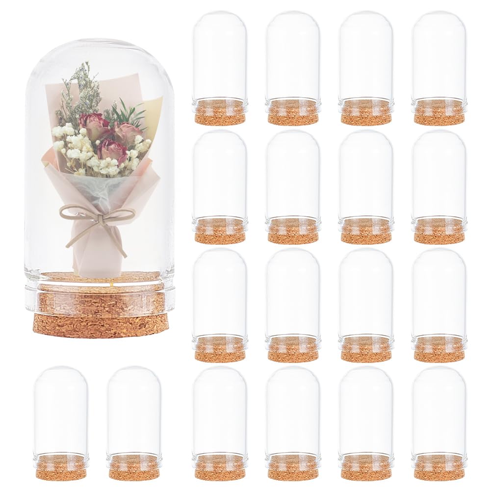 20 Pack Glass Jars Bottles 9ml Dome Cloche Cover Decoration Bottles with Cork Stoppers for Party Favors, Arts, Halloween Christmas Decor