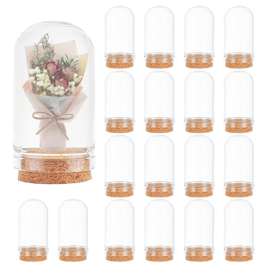 20 Pack Glass Jars Bottles 9ml Dome Cloche Cover Decoration Bottles with Cork Stoppers for Party Favors, Arts, Halloween Christmas Decor