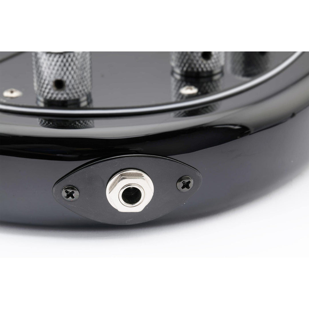 Pro Steel Curved Oval Guitar Jack Plate Football Style Output Input Jackplate for Electric Guitar Bass, Black