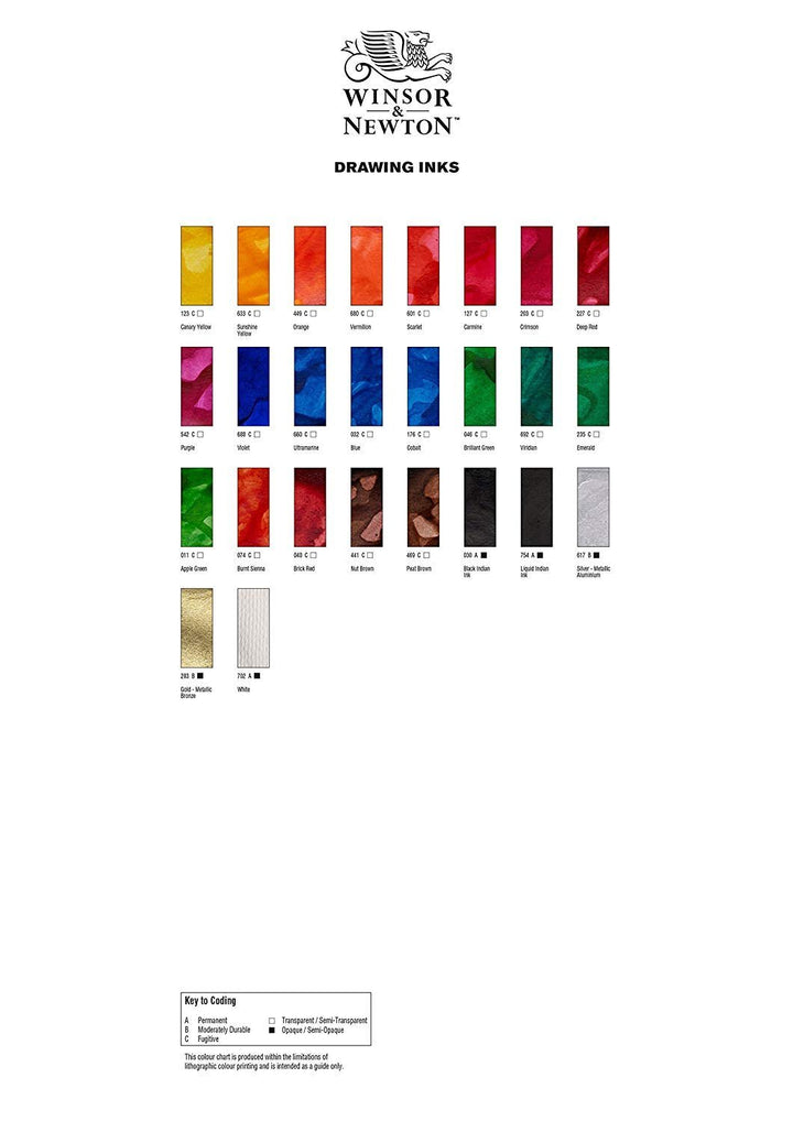 Winsor & Newton Drawing Ink, 30ml Bottle, Silver