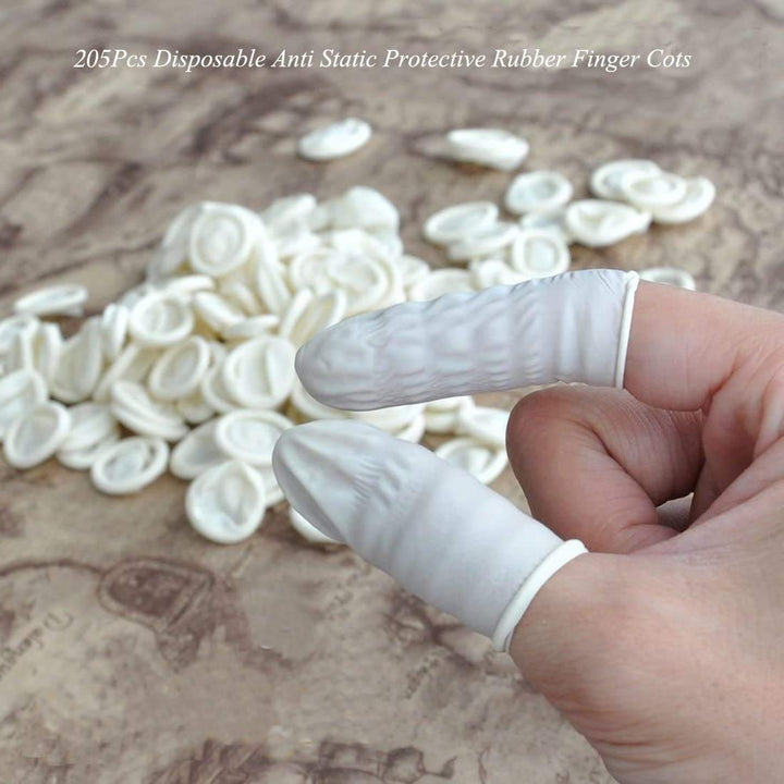 Disposable Latex Finger Cots Rubber Fingertips Protective Finger Gloves Art Latex Tissue Finger Cot (200 PCS)