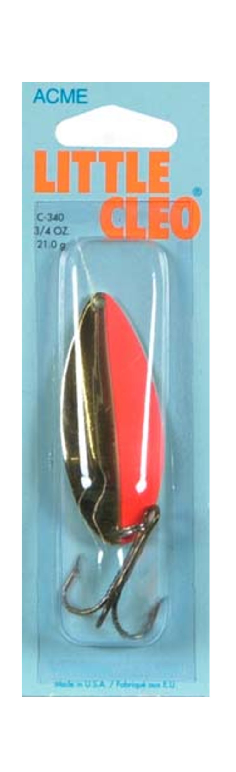 Acme Little Cleo Fishing Terminal Tackle, 3/4-Ounce, Gold Fluorescent Stripe
