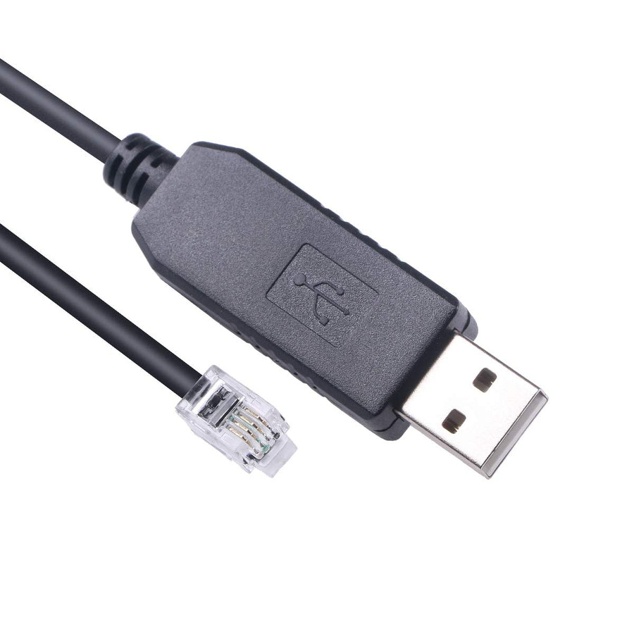 USB to RS232 RJ9 Console Serial Cable for Ioptron Equatorial IEQ30 Pro CubePro Cube-II SkyGuider Pro EMC60 AZ Mount Pro ZEQ25 SmartEQ Pro (6FT, USB to RS232 RJ9)