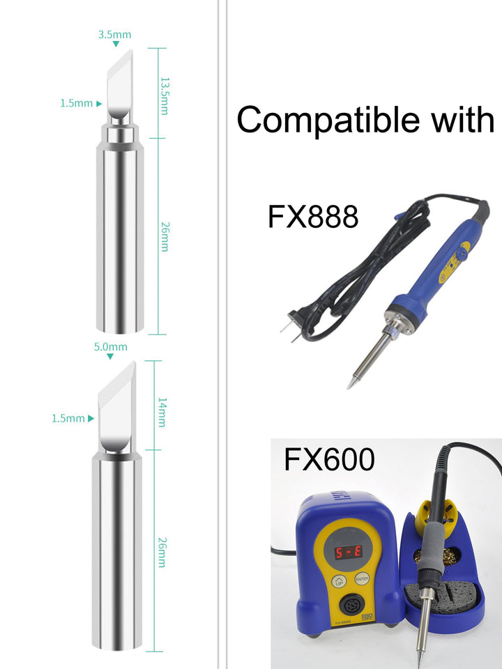 11X T18 Soldering Iron Tips Replacement for HAKKO Tip for HAKKO FX-888D FX-888 FX-600(11 pcs tip Set)