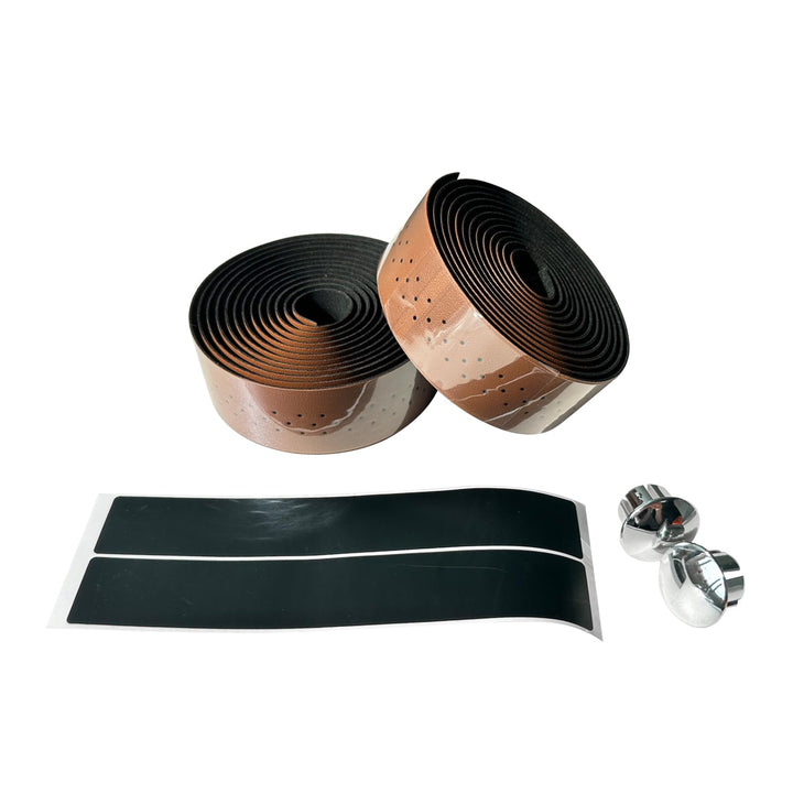 Bike Handlebar Tape with Stomata Luxury Synthetic Leather Wraps for Road Bike Fixed Gear Bike (2pcs/Set)