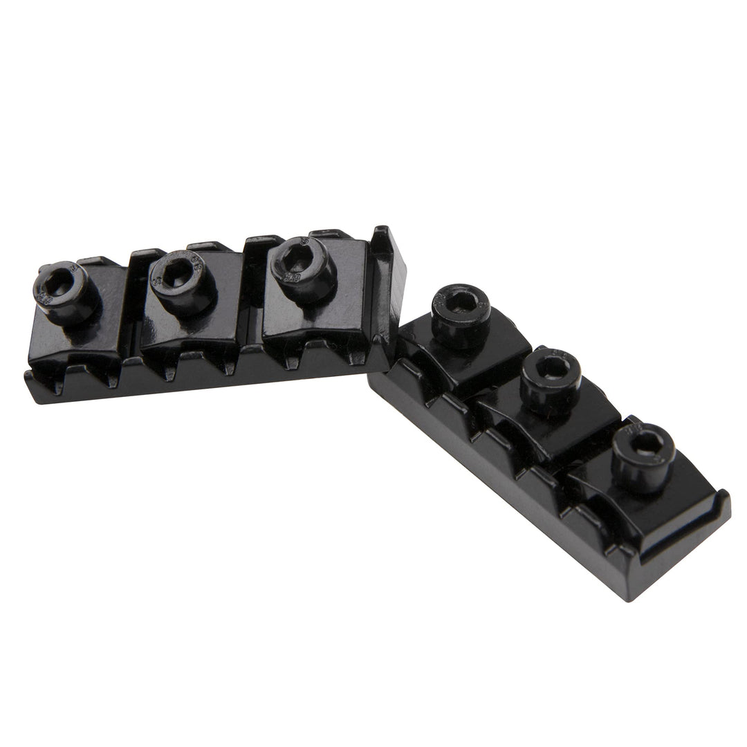 2Pcs 42mm Metal Guitar String Locking Nut Compatible with Floyd Rose Style Electric Guitar Tremolo Bridge Lock System (Black)