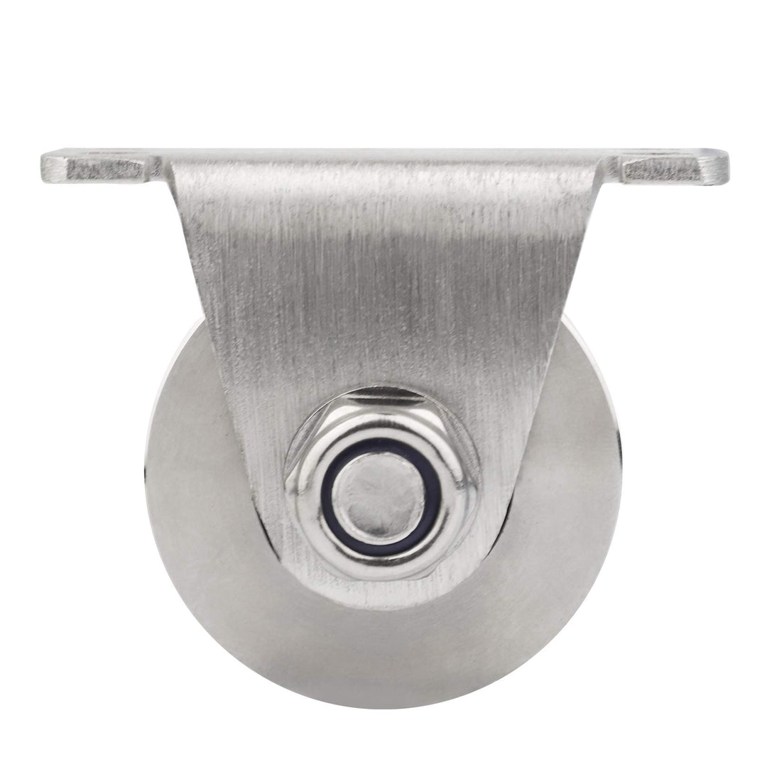 1 Piece Groove Wheel Pulley 304 Stainless Steel Pulley Block Super Silent Detachable Duplex Bearing for DIY Gym Equipment, Sliding Gate with Mounting Screws and Expansion Pipes V Type