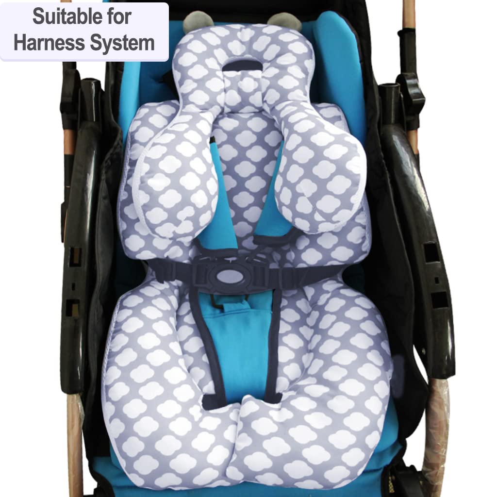 Head and Body Support Pillow with Neck Support for Baby Car Seat and Strollers, Cloud