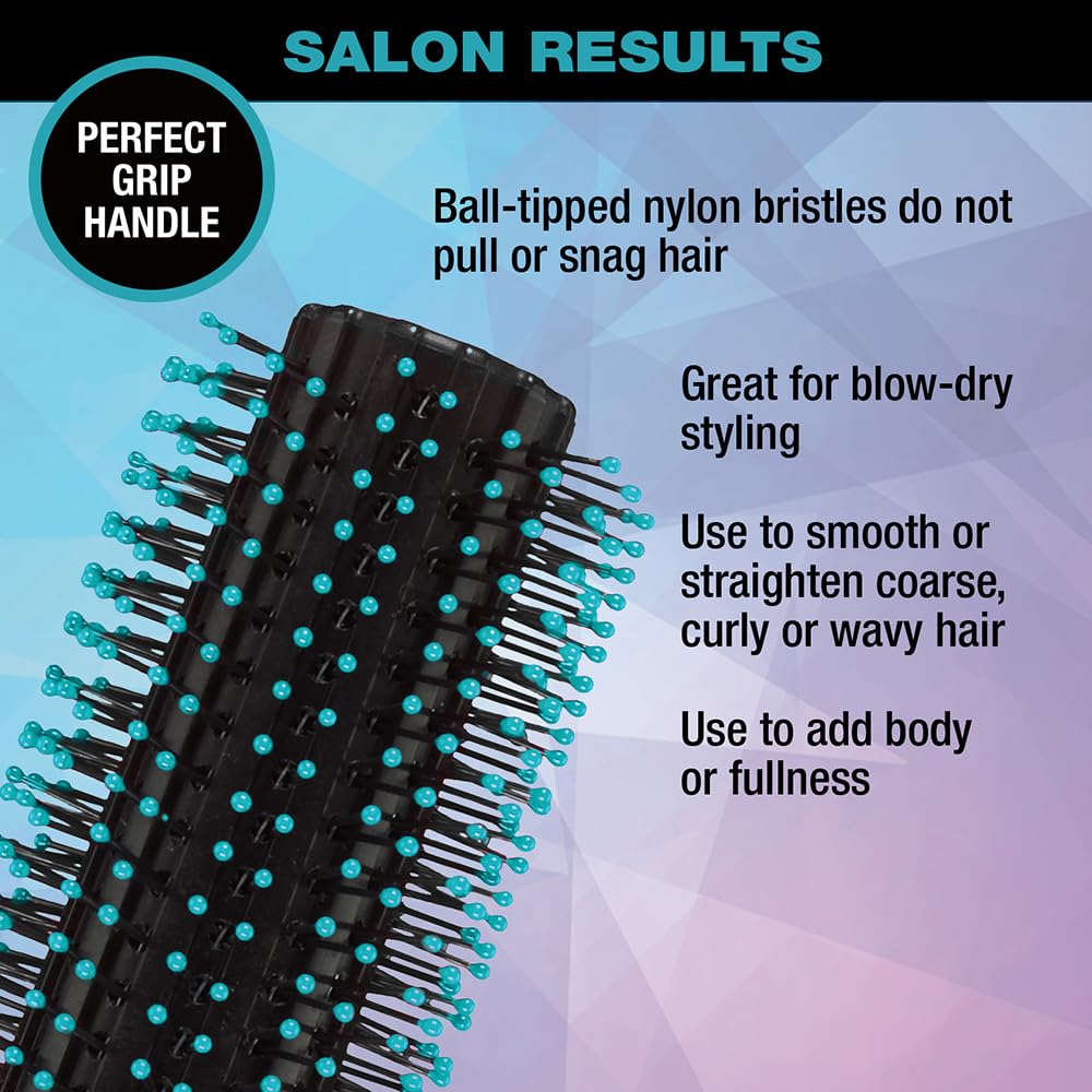 Salon Results Round Brush - Nylon Bristle Hairbrush for Blowout Styling