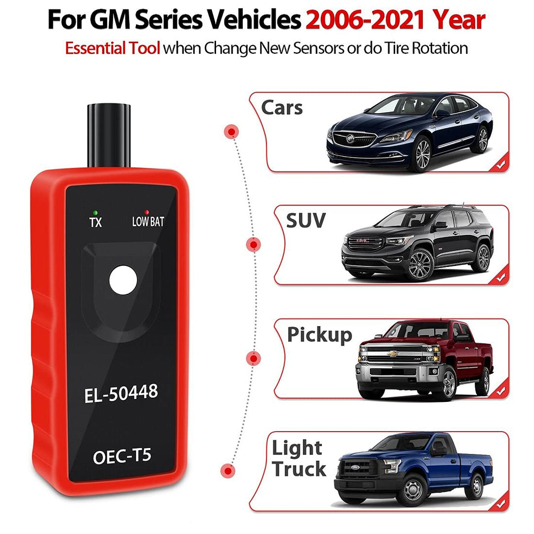 TPMS Relearn Tool for GM Automotive OEC-T5 EL 50448 for GM/Buick/Chevy/Cadillac Series Vehicles 2006-2022 Tire Pressure Monitor Sensor TPMS Reset Activation Tool 2022 Edition, Red