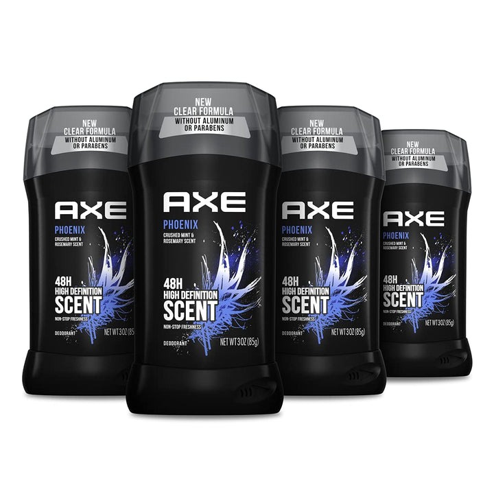 Phoenix Deodorant 48H Odor Protection Crushed Mint & Rosemary Aluminum Free Deodorant for Men 3 Ounce (Pack of 4)