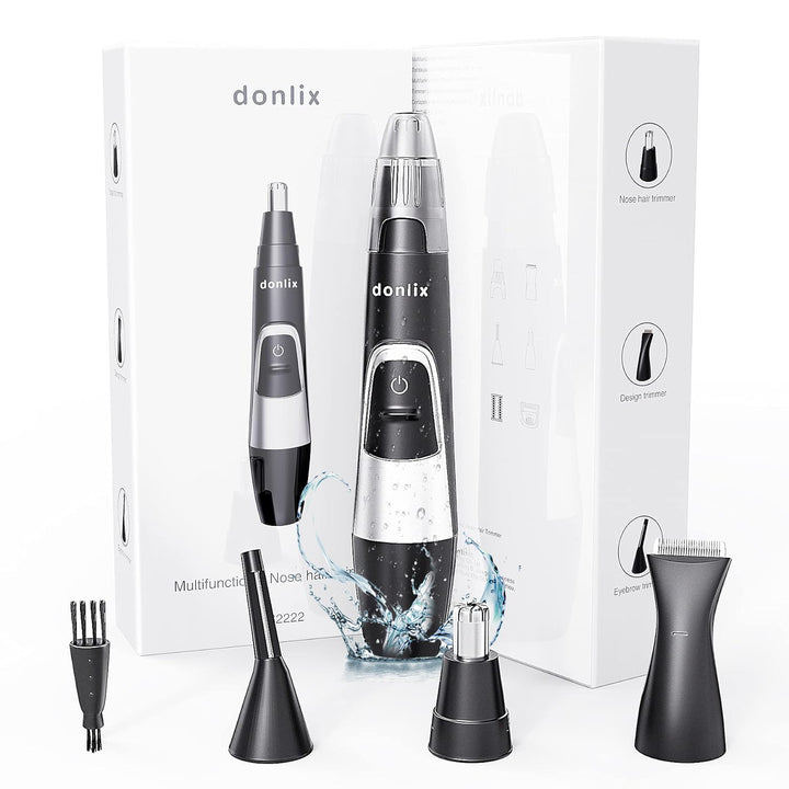 Ear and Nose Hair Trimmer for Men,Battery-Operated Electric Nose Trimmer, 3 in 1 Lightweight Waterproof Hair and Beard Clippers for men