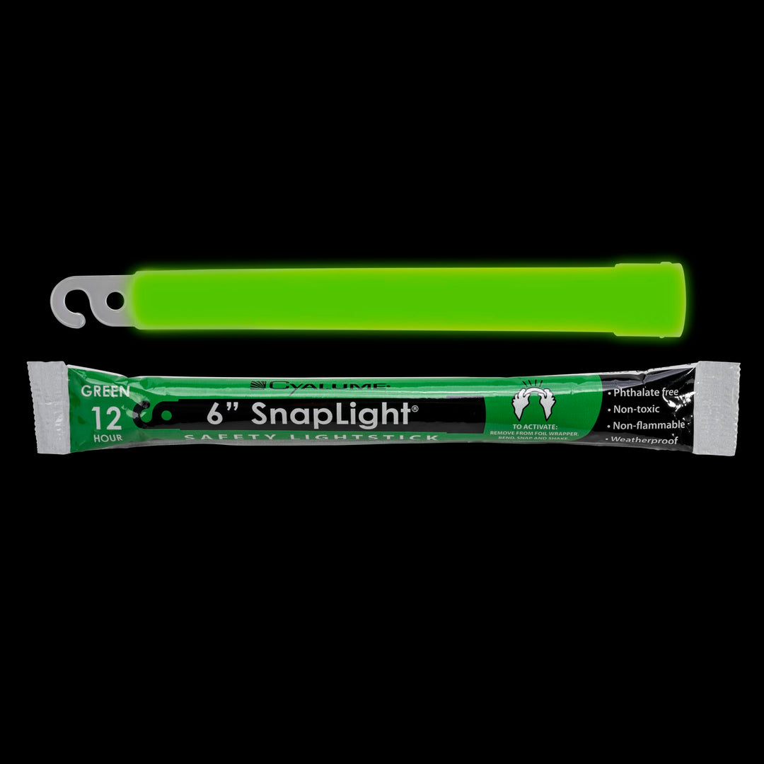 Glow Sticks Military Grade Lightstick - Premium Green 6” SnapLight Emergency Chemical Light Stick with 12 Hour Duration , 10 Pack