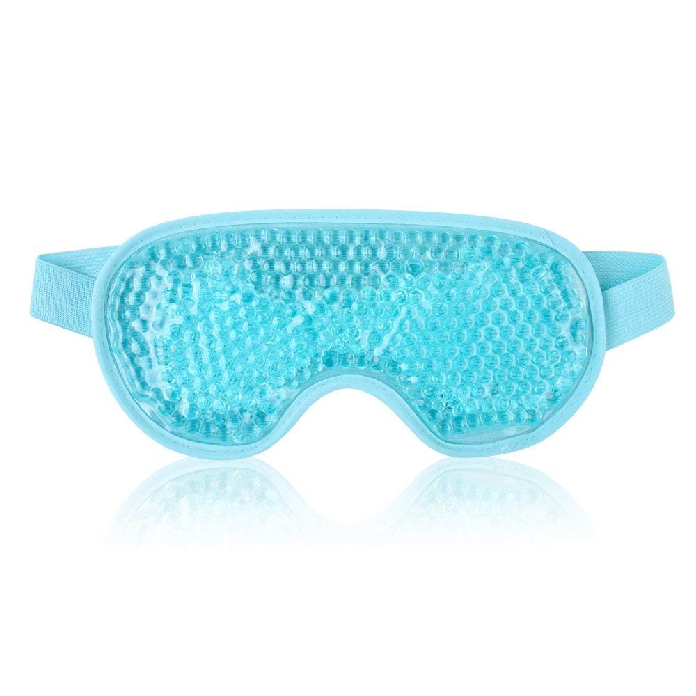 Cooling Eye Mask Cold Gel Eye Mask for Eye Puffiness, Tired Eyes, Migraines, Stress, Itchy Eyes, Eye Lid Surgery, Eye Relief Mask for Sleeping, Skin Care, Eye Spa - Blue